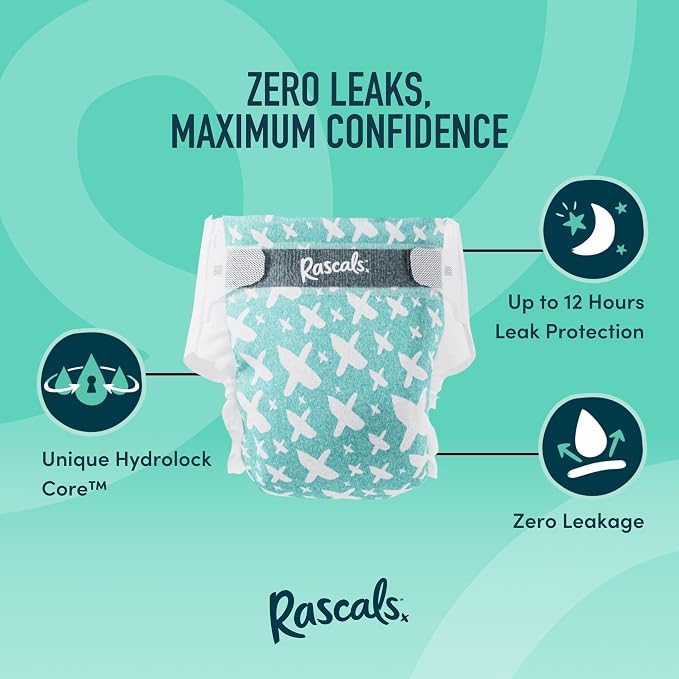 Rascals Premium Baby Diapers - Comfortable & Leak-Proof Newborn Diaper for Babies Size 6 - Adenzo Comfies