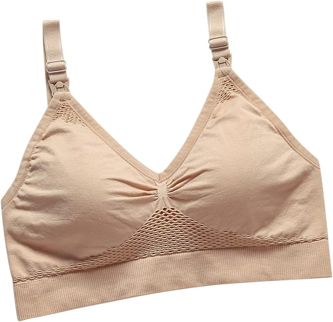 Hands-Free Pumping & Nursing Bra – Adjustable Maternity Bra with Shoulder Straps, Front Clip Access & Back Hook Closure (Breathable Nylon Spandex). - Adenzo Comfies