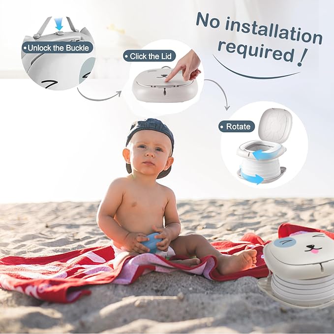 Travel Potty for Toddler Portable Foldable Potty Training Toilet for Boys Girls Baby Kids Children Indoor Outdoor - Adenzo Comfies