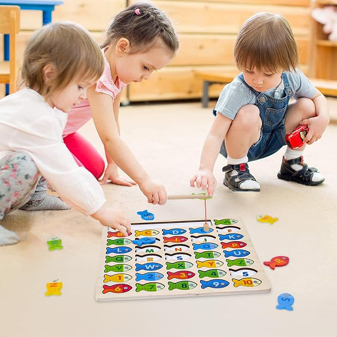Magnet Fishing Toys for Alphabet and Numbers Learning, 3 Year Old Boy Gift.