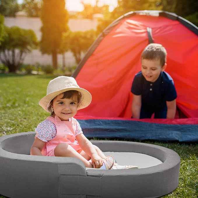SUNYRISY Portable Toddler Travel Bed, 2-in-1 toddler floor bed, kids Travel Bed Sofa Chair toddler travel cot , Foldable Toddler Camping Bed. - Adenzo Comfies
