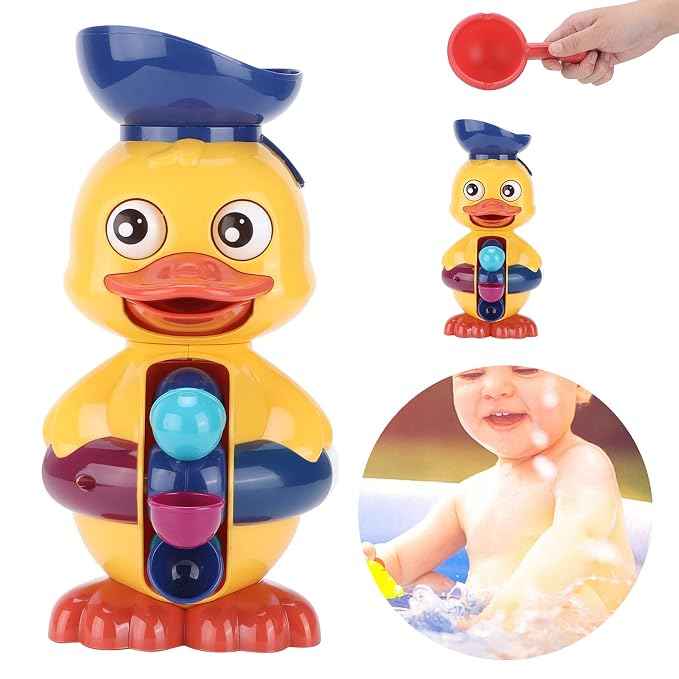 Duck Bath Toy, Duck Bathtub Toys with Rotatable Waterwheel Duck Bathtub Toys Interactive with 1 X Duck Toy for Duck Bathtub Toys for Kids - Adenzo Comfies