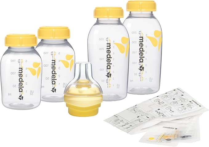 Medela Store and Feed Set - Breast Milk Storage Bottles, Calma Teat, Breast Milk Storage Bags - BPA - Free - Adenzo Comfies
