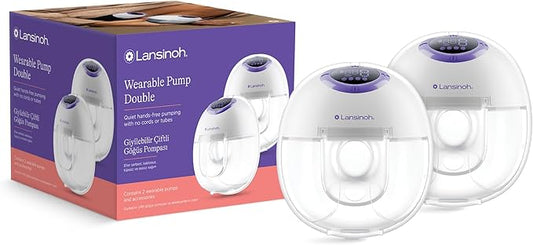 Lansinoh Wearable Electric Breast Pump - 4 Pumping Modes, 9 Suction Levels - Hands Free Portable & Quiet Pumping - LED Display - Adenzo Comfies