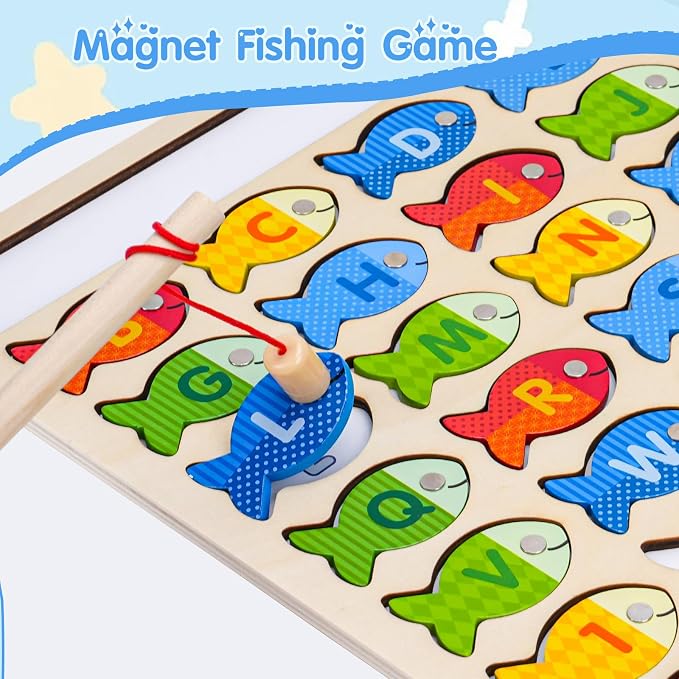 Magnet Fishing Toys for Alphabet and Numbers Learning, 3 Year Old Boy Gift.