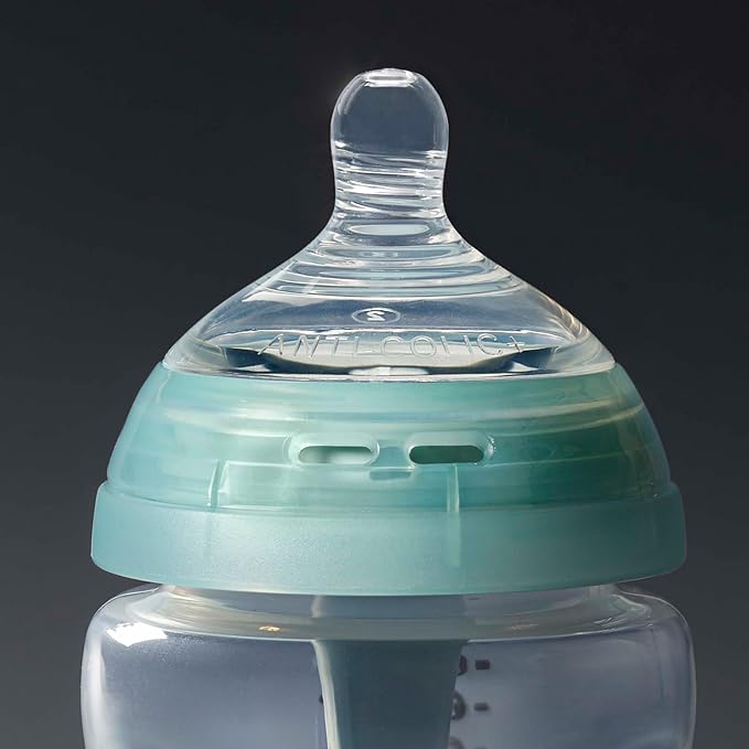Tommee Tippee Advanced Drip Free Baby Bottle Teats, Fast Flow, 6+ Months, Breast Like for Natural Support, Anti-Colic Valve, Soft Silicone (Pack of 2).