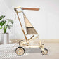 Baby Stroller for 2-7 Years |Safety Harness|Lightweight Travel Stroller with Wide Seat, Big Wheels, Compact Fold, High Weight Capacity, Adjustable Sunshade|Beige & Gold