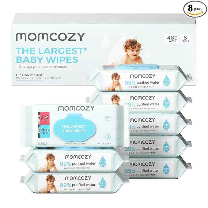 Momcozy Baby Wipes Unscented & Hypoallergenic 480 Count
