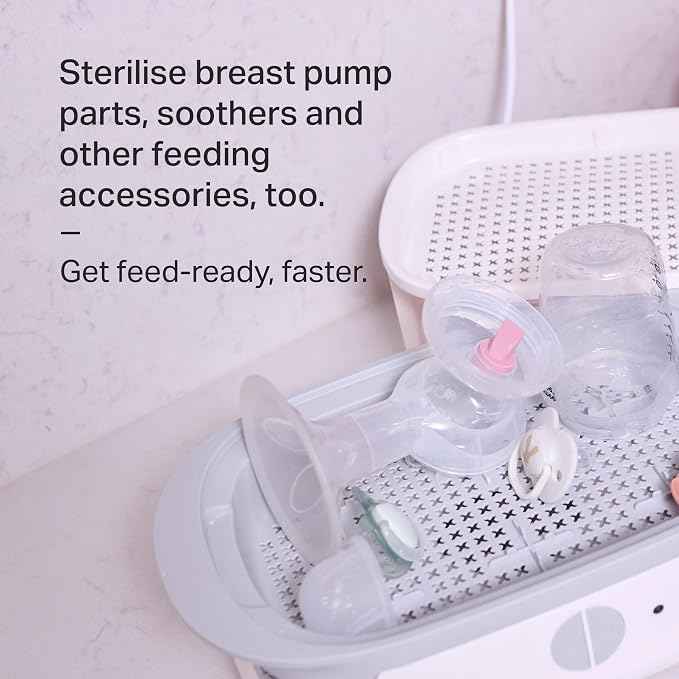 Tommee Tippee Supersteam Electric Steam Steriliser, Black, for Baby Bottles, Soothers and Feeding Accessories.