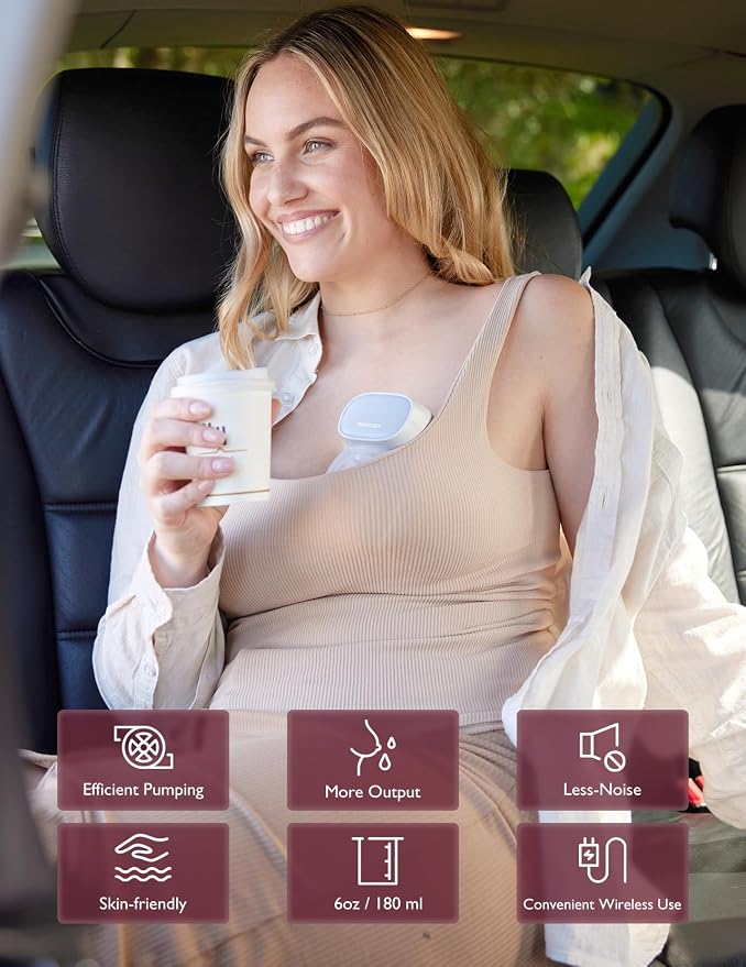 Momcozy Single S9 Pro Wearable Breast Pump Hands-Free, 24mm, 1 Pack, Gray | Extended Battery, LED Display, 2 Modes, 9 Levels, Portable, BPA-Free, Nursing, Travel. - Adenzo Comfies