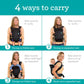 Infantino Flip 4 - in - 1 Convertible Baby Carrier, Adjustable, Ergonomic Babywearing, Registry Essential, Baby Carrier for Newborn to Toddler, Black - Adenzo Comfies
