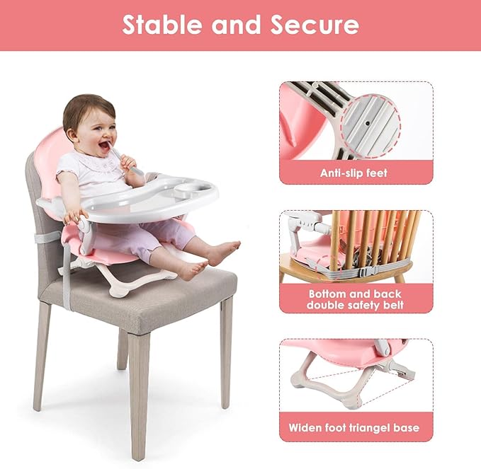 Baby Base 3 - in - 1 Booster Seat – Feeding Chair, Toddler Seat & Floor Seat with Tray, Portable & Easy Clean - Adenzo Comfies