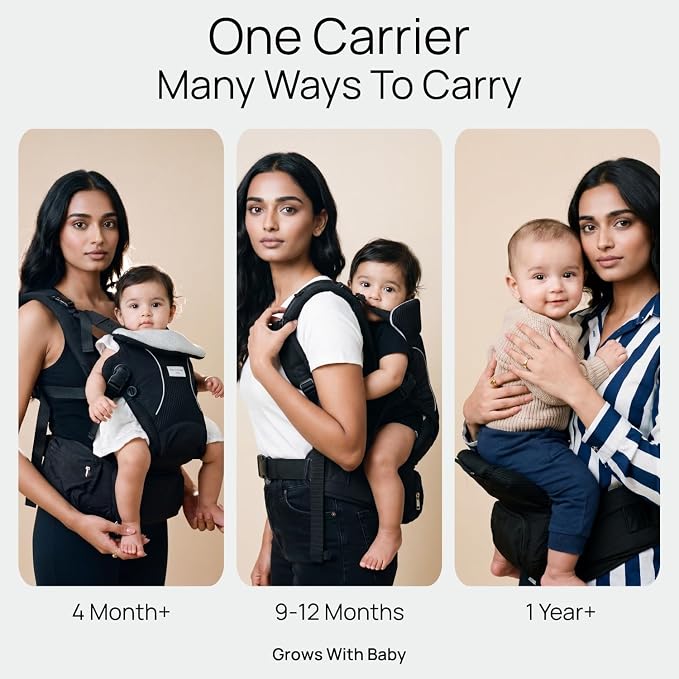 Haus & Kinder Baby Carrier for New Born | 8 in 1 Hip Seat Front and Back Carry Position Adjustable Straps Kangaroo Bags, Baby Carrier . - Adenzo Comfies