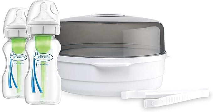 Dr. Brown's Microwave steam sterilizer - comes with 2 x 270ml options+wide neck bottles - Adenzo Comfies