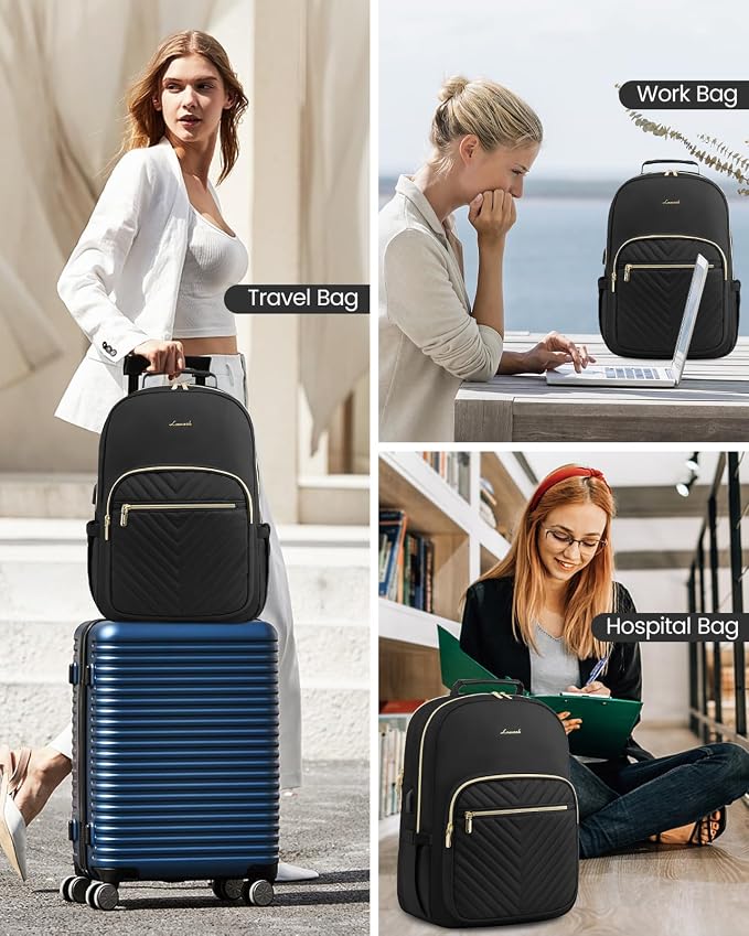 LOVEVOOK Laptop Backpack for Women, Travel Computer Work Bags with 17-inch Laptop Compartment, College School Student Bag Teen Backpacks For Girls, Hiking. - Adenzo Comfies