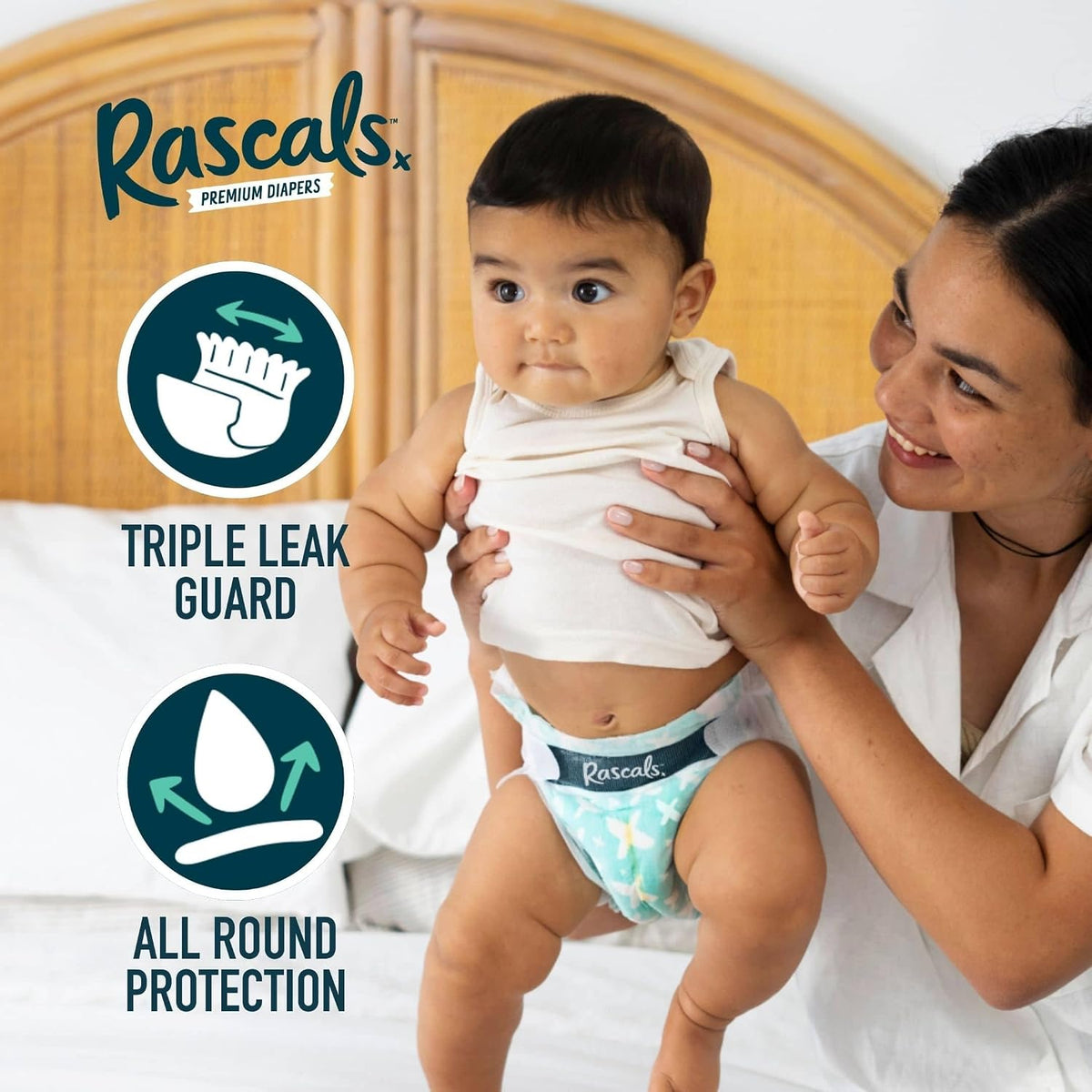 Rascals Premium Baby Diapers - Comfortable & Leak-Proof Newborn Diaper for Babies 3-5 kg - Soft & Gentle Diapers Size 1 - Pack of 54 Count. - Adenzo Comfies