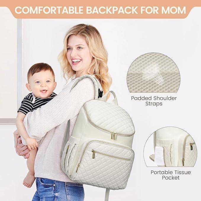 LOVEVOOK Diaper Bag Backpack Large Capacity Baby Bag with Portable Changing Pad, Multifunction Baby Travel Backpack - Adenzo Comfies