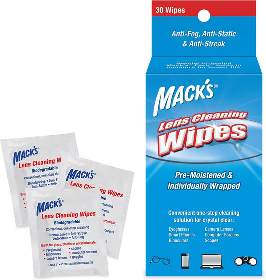 Mack's Lens Cleaning Wipes - 30 Count