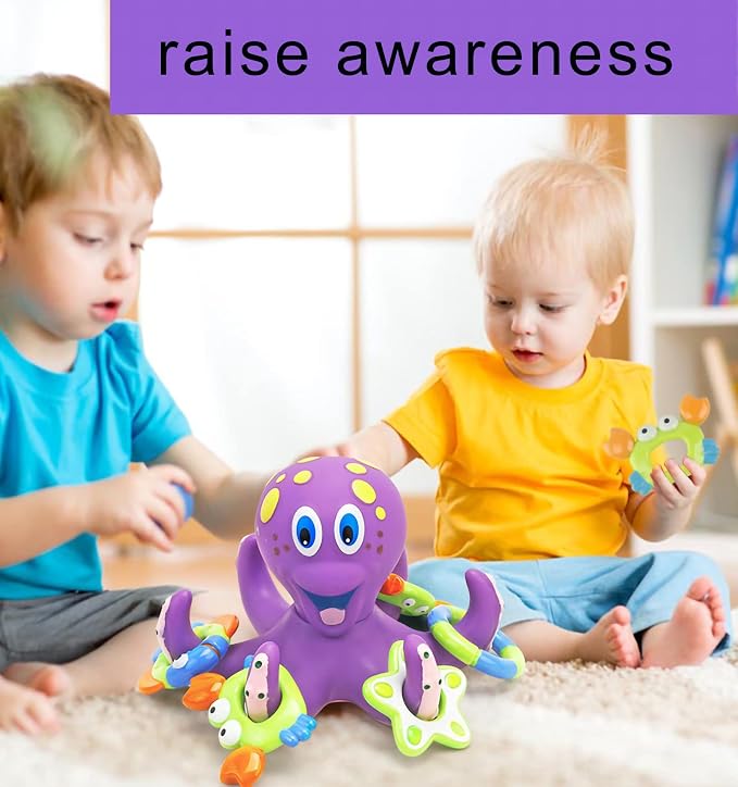 Octopus Floating Bath Toy with 5 Floating Rings, Bathtub Bath Toy. - Adenzo Comfies