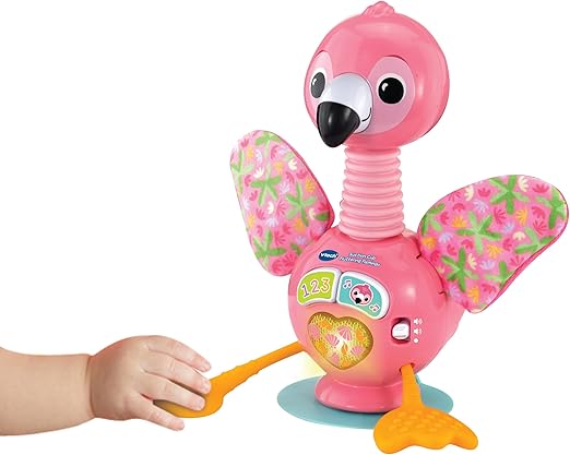 VTech Baby Suction Cup Fluttering Flamingo, Baby Sensory Toy with Colours, Numbers & Music, Suction Cup Base, Gift for Ages 6, 9, 12 Months+, English Version - Adenzo Comfies
