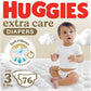 Huggies Extra Care Baby Diapers, Size 3 (5-9 kg), Jumbo Pack, 76 Diapers