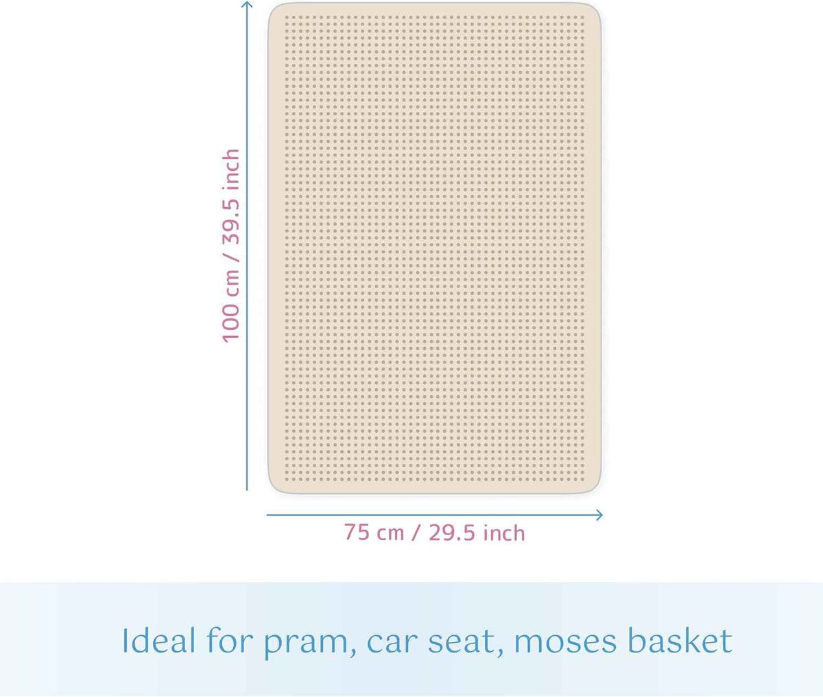 Baby Basics Cream Cellular Blanket Pram Size 100% Cotton 75x100cm NEW