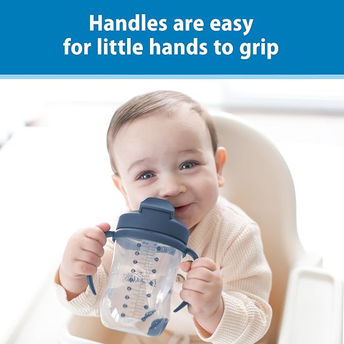 Dr. Brown's Milestones Baby's First Straw Cup, Blue, 1-Pack. - Adenzo Comfies