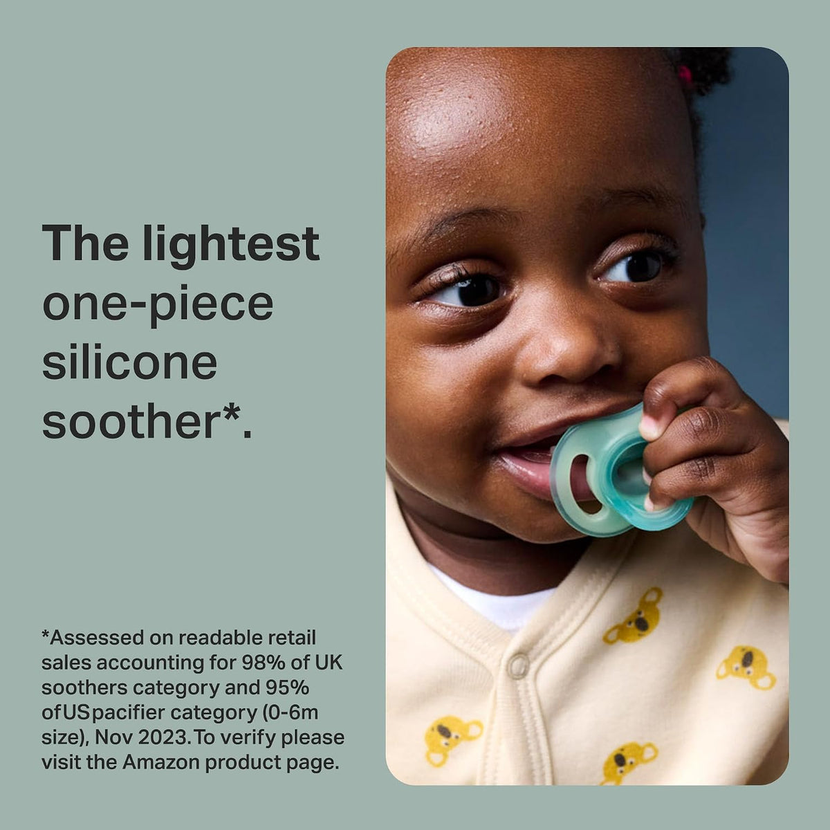 Tommee Tippee Ultra-Light StayPut Night Glow Soother 0-6m Pack of 2.