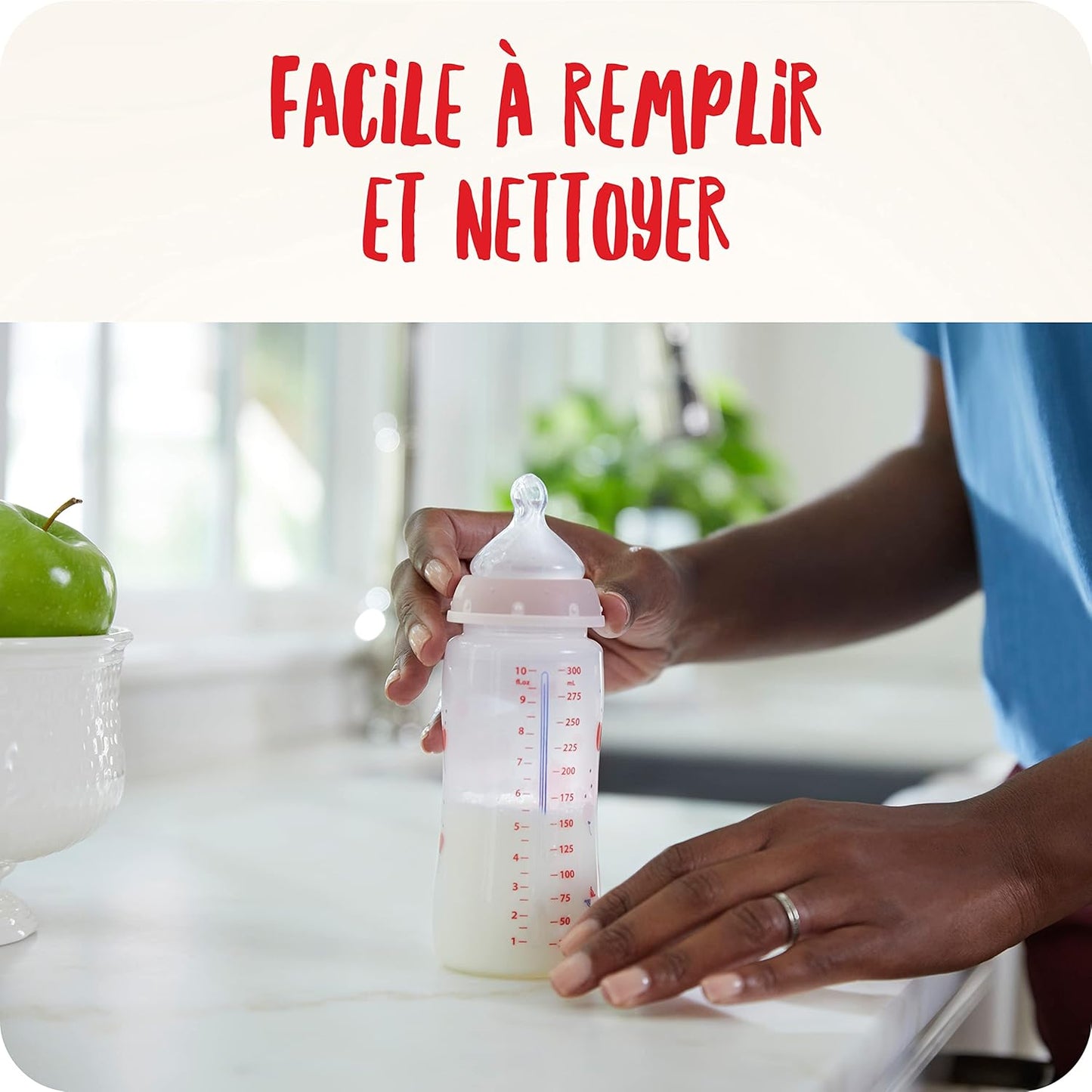 NUK First Choice+ Baby Bottle, 0 - 6 Months, Temperature Control, Silicone Teat, Anti - Colic Valve, BPA - Free, 150 ml - Adenzo Comfies