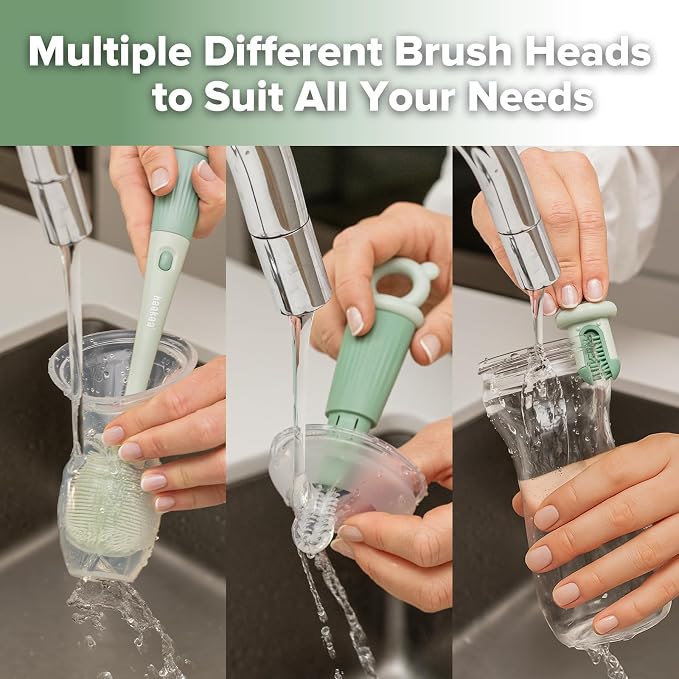 Haakaa 5-in-1 Cleaning Brush Set – Baby Bottle Brush & Bottle Brush Cleaner, Multi-Purpose 360° Comprehensive Cleaning for Breast Pumps, Breast Milk Collector, Baby Bottles, Nipples ,Straw – Portable. - Adenzo Comfies