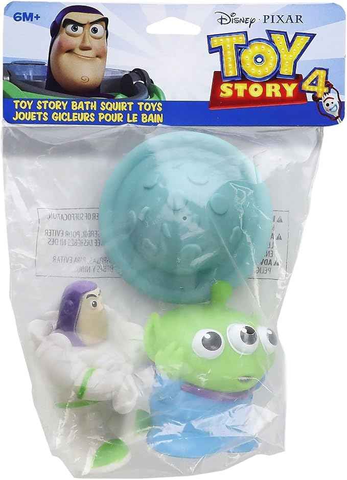The First Years Disney/Pixar Toy Story Squirting Bath Toys – Buzz Lightyear, Alien, and Planet, 6-18 Months, 3 Count
