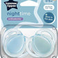 Tommee Tippee  Night Time  Soother 0-6M X2.