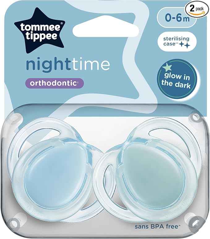 Tommee Tippee  Night Time  Soother 0-6M X2.