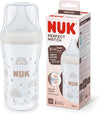 NUK Perfect Match Baby Bottle | 0+ Months | Adapts to Baby's Palate | Temperature Control | Anti Colic Vent | BPA - Free | Small Silicone Teat | Rainbow - Adenzo Comfies