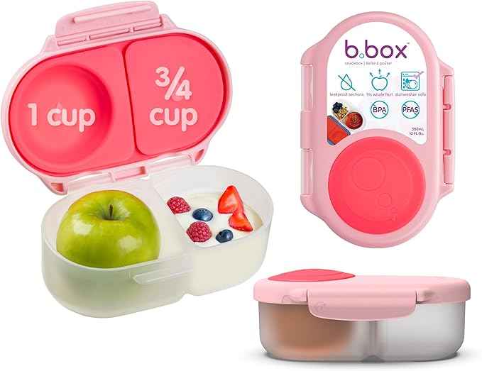b.box Snack Box, Snack Containers for Kids, Kids Lunch Box, Toddler Snacks | 1 3/4 Cup Bento Box for Kids, Lunch Containers, Leak Proof, Dishwasher Safe, BPA Free.
