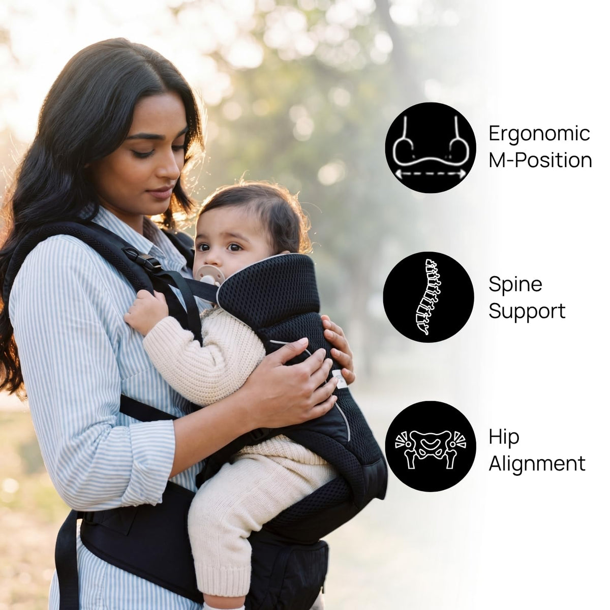 Haus & Kinder Baby Carrier for New Born | 8 in 1 Hip Seat Front and Back Carry Position Adjustable Straps Kangaroo Bags, Baby Carrier . - Adenzo Comfies