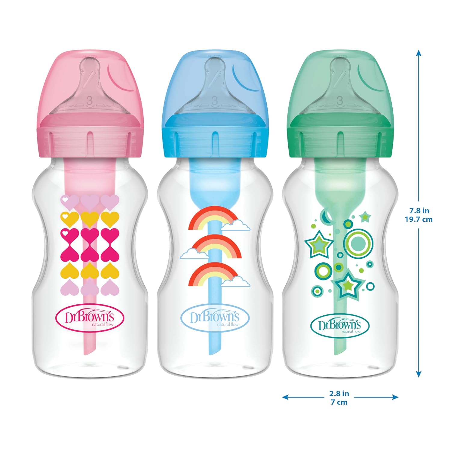 Dr. Brown’s Wide - Neck Bottle to Sippy Transition Kit – Silicone Spout, Anti - Colic, 6+ Months, BPA - Free - Adenzo Comfies