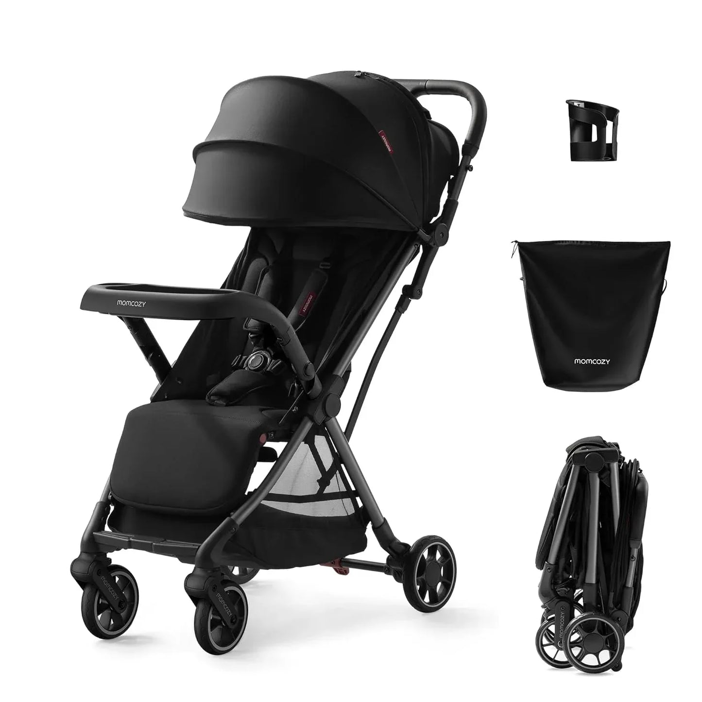 Momcozy ClickGo Lightweight Baby Stroller – Compact Travel Stroller with One‑Hand Fold, Carry‑On Approved, UPF50+ Canopy - Adenzo Comfies