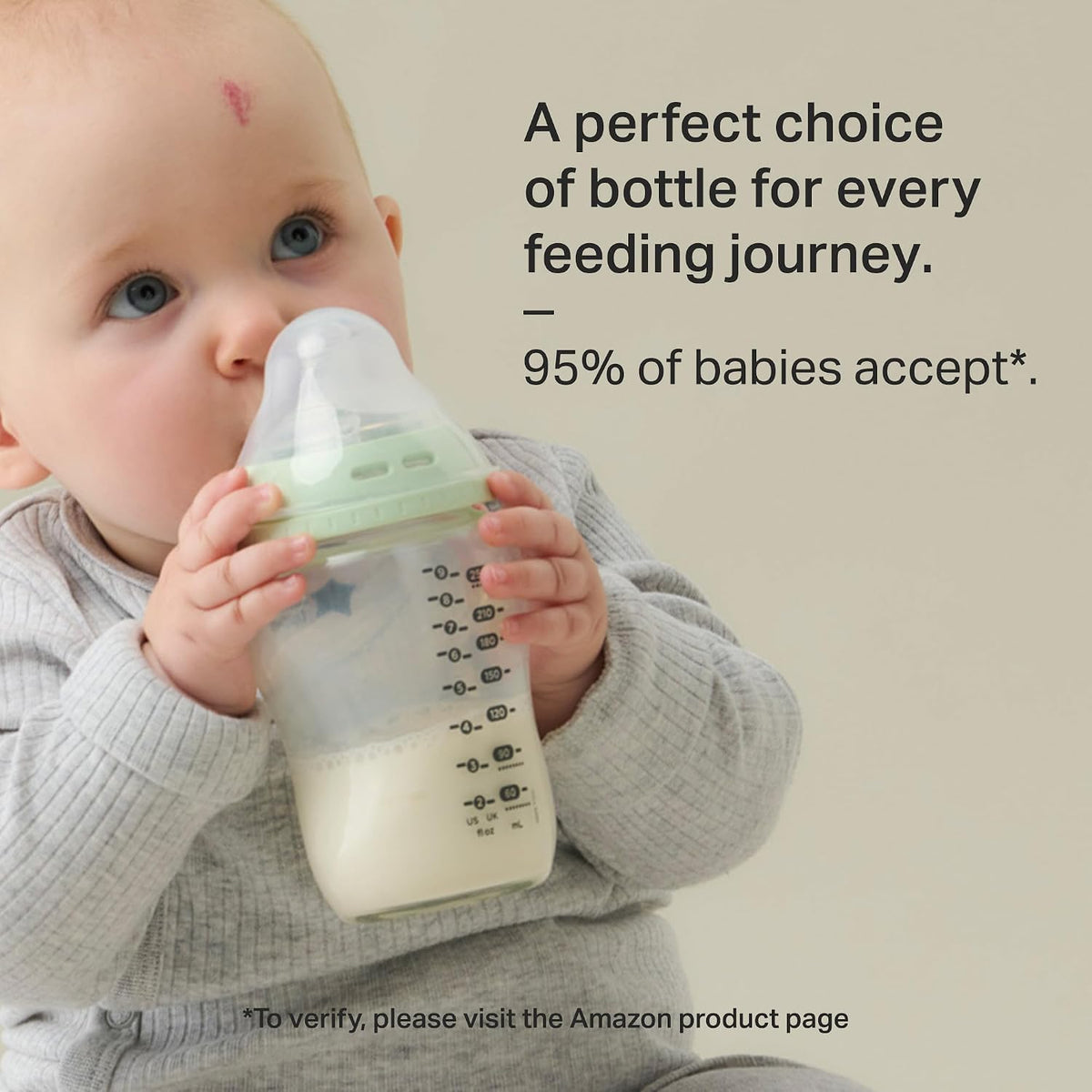 Tommee Tippee Natural Start Baby Bottle Glass Breast-Like Teat 0m+ 250ml.