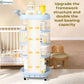 4 Tier Storage Rack on Wheels, Drawer Storage Cart with Transparent Drawers, Multi-purpose Rolling Storage Rack, Compact Structure, Ideal for Baby Supplies