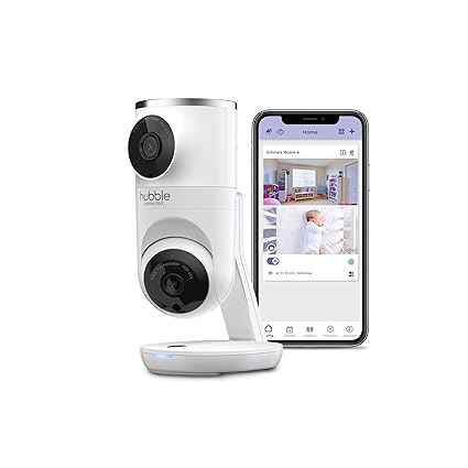 Hubble Nursery Pal Dual Vision Cam – White (HD Baby Monitor with Dual Lenses & Wi-Fi)
