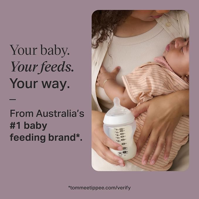 Tommee Tippee Baby Bottles, Natural Start Anti-Colic Baby Bottle with Slow Flow Breast-Like Teat, 260ml, 0m+, Self-Sterilising, Baby Feeding Essentials, Pond, Pack of 6.
