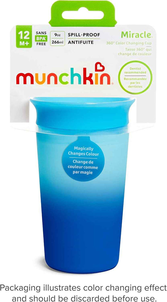 Munchkin Miracle 360˚ Color Changing Sippy Cup, 9 Ounce, Pink, 1 Pack