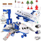 LICHENGTAI Transport Cargo Airplane Car Toy, Carrier Truck Set for Ages 3 and Up, Kids DIY Preschool Gift, Includes 4 Cars, 1 Airplane - Adenzo Comfies