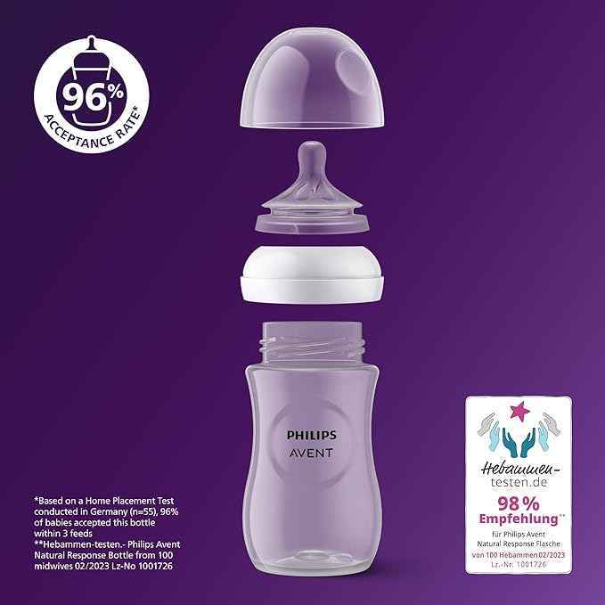 Natural Response SCY903/01 baby bottle for +1 month, 260ml, Philips Avent.