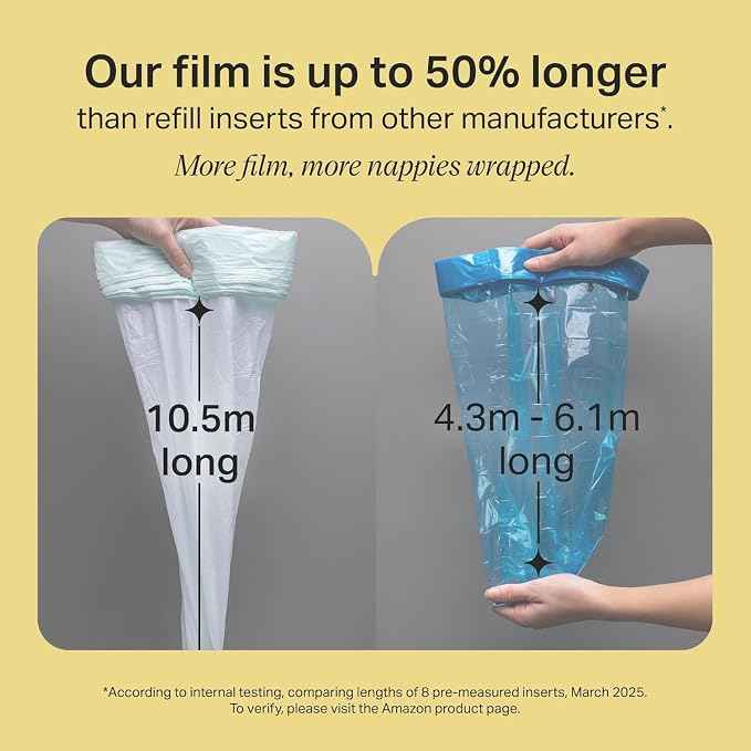 Tommee Tippee Advanced Twist and Click Diaper Container Refills, GREENFILM Antibacterial and Sustainable Film, Pack of 12.