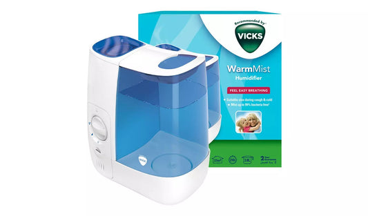 Vicks Warm Mist Humidifier 3.8L – Bacteria-Free Mist Humidifier for Bedrooms & Nurseries, 2 Mist Levels, Auto Shut-Off, Suitable for Rooms up to 37m² - Adenzo Comfies
