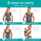 Infantino Flip 4 - in - 1 Convertible Baby Carrier, Adjustable, Ergonomic Hands Free Babywearing, Registry Essential, Carrier for Newborn to Toddler, Black & Gray Leopard - Adenzo Comfies