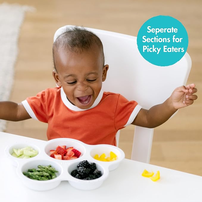 The First Years TFY Senseables Tasty Plate, Fun Mealtime Plate with Compartments, Engaging Design, 0 Month+ - Adenzo Comfies
