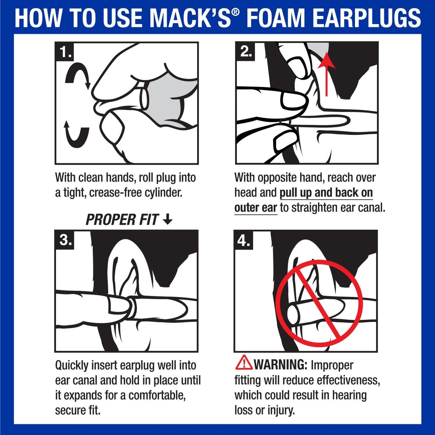 Mack's Blackout Soft Foam Earplugs, 3 Pair - 32 dB Highest NRR, Comfortable Ear Plugs for Concerts, Jam Sessions, Nightclubs, Loud Events and Shooting Sports
